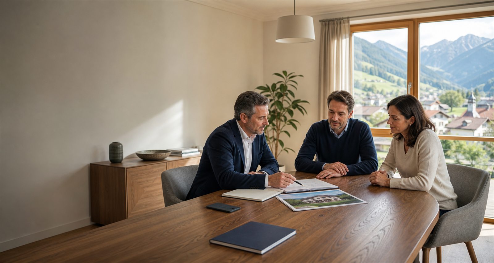 Persönliches Beratungsgespräch zu einer hochwertigen Immobilie